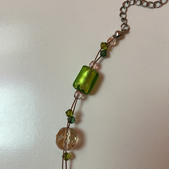 Cloe & Isabel Iridescent hand crafted beaded necklace 15” extender about 2” more - Picture 2 of 5